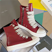 Rick Owens High-top sneakers with contrasting trim in light red - 1