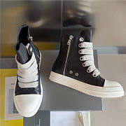 Rick Owens High Top Sneaker Thick Laces- Black - 6