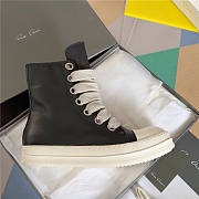 Rick Owens High Top Sneaker Thick Laces- Black - 3