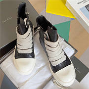 Rick Owens High Top Sneaker Thick Laces- Black - 2