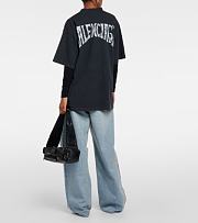 BALENCIAGA Paris Tropical cotton jersey T-shirt in Black - 5