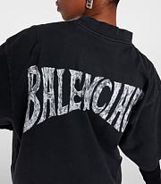 BALENCIAGA Paris Tropical cotton jersey T-shirt in Black - 3