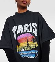 BALENCIAGA Paris Tropical cotton jersey T-shirt in Black - 2