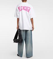 BALENCIAGA Paris Tropical cotton jersey T-shirt in White - 2