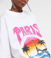 BALENCIAGA Paris Tropical cotton jersey T-shirt in White - 6