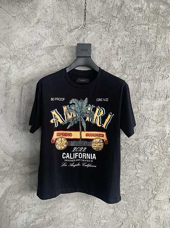 AMIRI RUM LABEL TEE IN BLACK