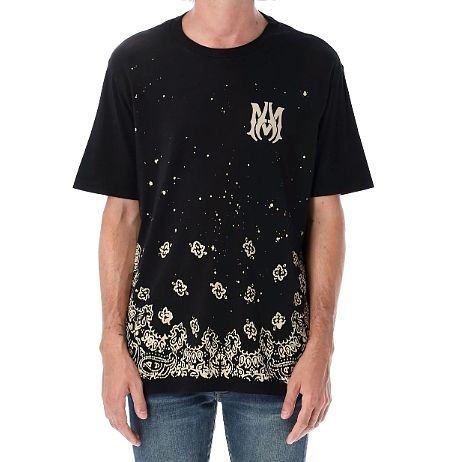 AMIRI Black Bandana Bleach Logo T-Shirt - 1