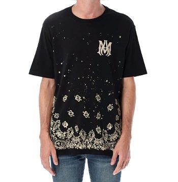 AMIRI Black Bandana Bleach Logo T-Shirt