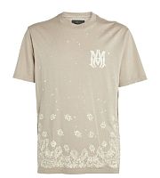 AMIRI Beige Bandana Bleach Logo T-Shirt - 1