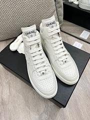 CHANEL White High Top Sneaker Trainer 23A - 6