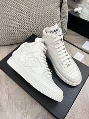 CHANEL White High Top Sneaker Trainer 23A - 3