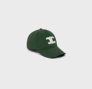 CEILINE TRIOMPHE BASEBALL CAP IN COTTON VERT BOUTEILLE - 1