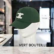 CEILINE TRIOMPHE BASEBALL CAP IN COTTON VERT BOUTEILLE - 3