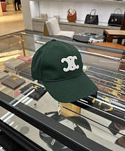 CEILINE TRIOMPHE BASEBALL CAP IN COTTON VERT BOUTEILLE - 2