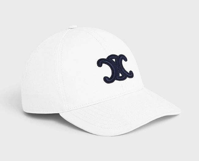 CEILINE TRIOMPHE BASEBALL CAP IN COTTON WHITE - 1