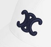 CEILINE TRIOMPHE BASEBALL CAP IN COTTON WHITE - 4