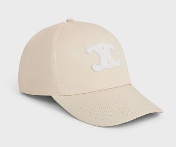 CEILINE TRIOMPHE BASEBALL CAP IN COTTON VANILLA