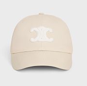 CEILINE TRIOMPHE BASEBALL CAP IN COTTON VANILLA - 2