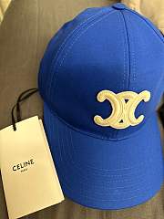 CEILINE TRIOMPHE BASEBALL CAP IN COTTON BLUE - 6