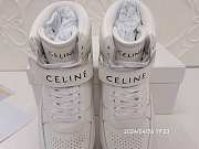 CELINE CT-03 Logo Lace Up High Top Sneaker White Calfskin Leather - 6