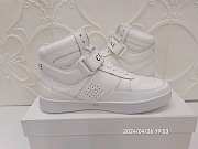 CELINE CT-03 Logo Lace Up High Top Sneaker White Calfskin Leather - 5