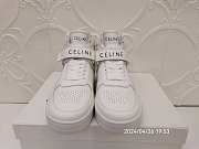 CELINE CT-03 Logo Lace Up High Top Sneaker White Calfskin Leather - 4