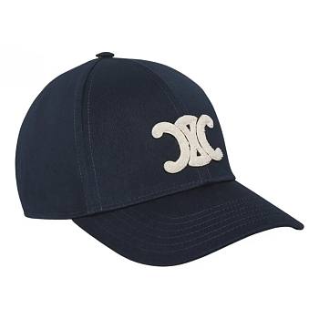 CEILINE TRIOMPHE BASEBALL CAP IN COTTON DARK BLUE