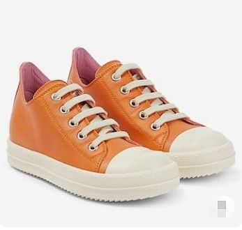 Rick OwensMen's Orange Lace-up Sneakers - 1