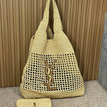 Ysl Icare Maxi Shopping Bag Raffia Knit