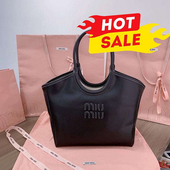 Miu Miu 5BA284_2DDJ_F0002_V_OOO black IVY leather bag M1 38cm x 30cm - 1