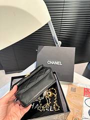 Chanel Classic Black Lambskin Pearl Crush Card Holder Belt Bag 12cm x 10 cm - 3