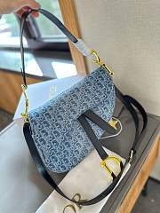 Dior Saddle Bag With Strap Blue Denim Dior Oblique Jacquard Women's Blue 25cm - 2