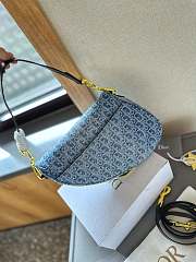 Dior Saddle Bag With Strap Blue Denim Dior Oblique Jacquard Women's Blue 25cm - 4