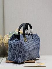 Dior Toujours denim blue handbag Large size (37cm x 27cm x 19cm) - 6