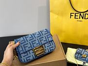 Fendi denim baguette bag medium size (20cm x 12cm) - 4