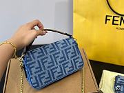 Fendi denim baguette bag medium size (20cm x 12cm) - 3