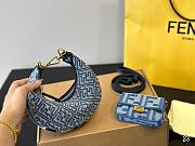 Fendi graphy Mini Light blue FF denim fabric mini bag 8BS081AS3FF1PLN 16cm - 4