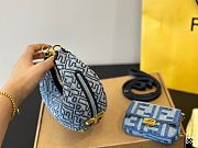 Fendi graphy Mini Light blue FF denim fabric mini bag 8BS081AS3FF1PLN 16cm - 5