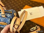 Louis Vuitton Nano Speedy Monogram Denim Women's Blue Bag 16cm x 9.5cm  - 6