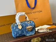 Louis Vuitton Nano Speedy Monogram Denim Women's Blue Bag 16cm x 9.5cm  - 2