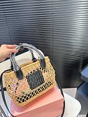 Miu Miu  Woven Black Tote Bag 23cm x 19cm - 5