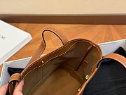 Celine SMALL BUCKET IN TRIOMPHE CANVAS AND CALFSKIN TAN 191442CAS  25cm x 23cm - 6