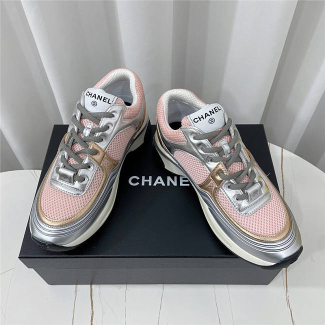 Chanel Sneakers Fabric Laminated & Pink Gold  - 1