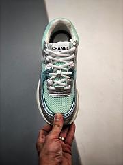 Chanel Sneakers Fabric Laminated & Green Silver - 5