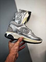 Chanel Sneakers Fabric Laminated & Grey Silver - 4