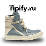 Rick Owens  geobasket leather high-top sneakers - blue and milk 242232M236054 - 1