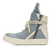 Rick Owens  geobasket leather high-top sneakers - blue and milk 242232M236054 - 5