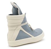 Rick Owens  geobasket leather high-top sneakers - blue and milk 242232M236054 - 3