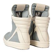 Rick Owens  geobasket leather high-top sneakers - blue and milk 242232M236054 - 4