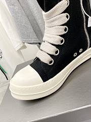  Rick Owens high-top canvas shoes with thick laces  - 3